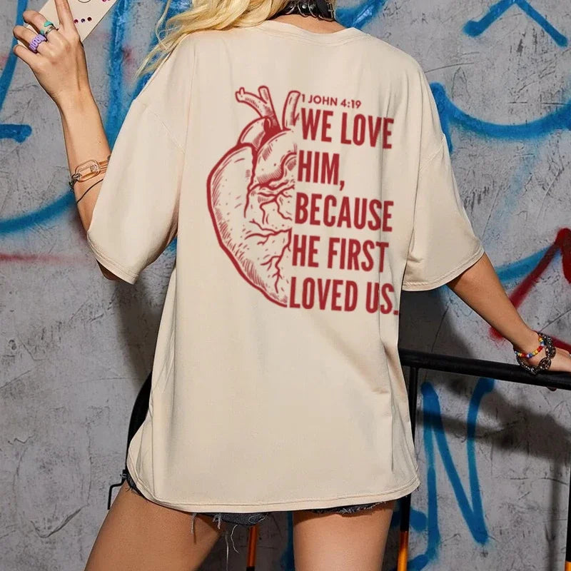 Women Oversized Back Print Christian Streetwear
