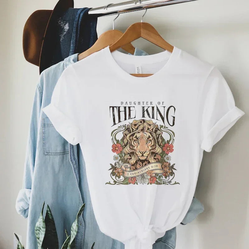 Bible Verse Jesus Worship T-Shirt Cute Aesthetic Tee Women Vintage Boho Shirt Faith Religious Tops Female Christian Clothing