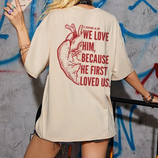 Women Oversized Back Print Christian Streetwear
